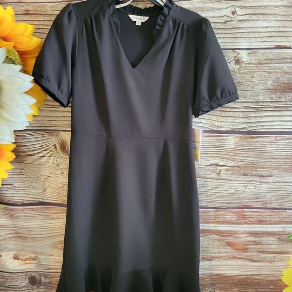 Nanette Lepore dress Woman's 8 black midi NWT - Picture 1 of 8